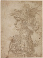 Leonardo da Vinci - Büste eines Kriegers im Profil  