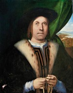 Lotto, Lorenzo - Bildnis eines Mannes mit Rosenkranz
