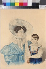 Hampeln, Carl, von - Porträt von Anna Platonowna Plautina (1808-1886) mit Sohn