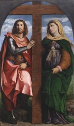 Palma il Vecchio, Jacopo, der Ältere - Lobpreisung des Kreuzes. Heiligen Konstantin der Große und Helena
