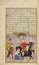 Mu'in Musavvir - Sultan Sandschar und die alte Frau. (Aus: Chamse von Nezami)