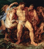 Rubens, Pieter Paul - Der trunkene Herkules, von einer Nymphe und einem Satyrn geführt