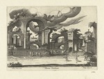 Cleve, Hendrik van, III. - Blick auf die Ruinen der Diokletiansthermen von der Seite mit zwei Männer beim Krocketspiel im Vordergrund
