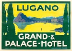 Unbekannter Künstler - Luganersee. Grand und Palace Hotel
