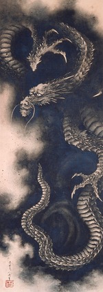 Hokusai, Katsushika - Drache in den Wolken
