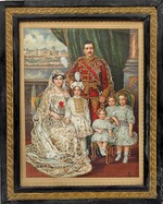 Unbekannter Künstler - Kaiser Karl I. von Österreich (1887-1922), mit seiner Gemahlin Zita, Kronprinz Otto sowie den drei weiteren Kindern
