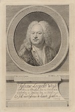 Denner, Balthasar - Porträt von Sylvius Leopold Weiss (1686-1750)