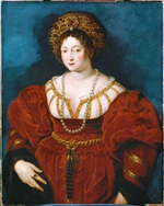 Rubens, Pieter Paul - Porträt von Isabella d'Este (1474-1539) in Rot. Nach Tizian
