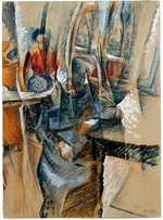 Boccioni, Umberto - Interieur mit zwei weiblichen Figuren