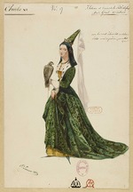 Lormier, Paul - Isabelle de Bavière. Kostümentwurf zur Oper Charles VI von Fromental Halévy