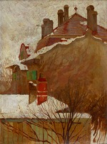 Schiele, Egon - Häuser im Winter (Blick aus dem Atelier) 