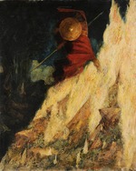 Fortuny y Madrazo, Mariano - Die Walküre. Wotan schlägt mit seinem Speer auf einen Felsen