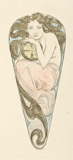 Mucha, Alfons Marie - Projet de miniature pour pendentif d'une grande agrafe de corsage