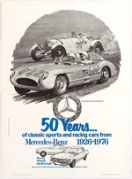 Unbekannter Künstler - Plakat zum 50-jährigen Jubiläum der Sport- und Rennwagen von Mercedes-Benz