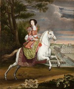 Parrocel, Joseph - Reiterportrait von Catherine de Neufville de Villeroy, comtesse d'Armagnac (1639-1707) 