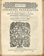 Unbekannter Künstler - Titelblatt Iohannis Petraloysii Praenestni Motettorum... Liber tertius von Giovanni Pierluigi da Palestrina