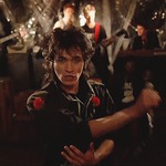 Unbekannter Fotograf - Wiktor Zoi mit seiner Rockband Kino. Szene aus dem Film Assa von Sergei Solowjow  