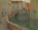 Le Sidaner, Henri - Der kleine Kanal, grauer Abend, Venedig