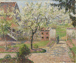Pissarro, Camille - Blühende Pflaumenbäume in Éragny. Das Haus des Künstlers