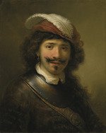 Flinck, Govaert - Porträt eines Mannes mit Gorget und Federhut