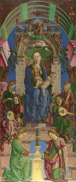 Tura, Cosimo - Madonna und Kind auf dem Thron