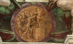 Buonarroti, Michelangelo - Medaillon mit Darstellung der Zerstörung der Baalstatue (Deckenfresko in der Sixtinischen Kapelle)