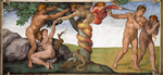 Buonarroti, Michelangelo - Die Vertreibung aus dem Paradies (Deckenfresko in der Sixtinischen Kapelle)