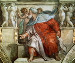 Buonarroti, Michelangelo - Propheten und Sibyllen: Ezechiel (Deckenfresko in der Sixtinischen Kapelle)