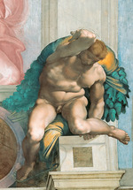 Buonarroti, Michelangelo - Ignudo (Deckenfresko in der Sixtinischen Kapelle)