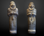 Prähistorische Kultur, Uruk-Zeit, Mesopotamien - Statuetten der bärtigen Männer (vermutlich Herrscherdarstellung) aus Uruk-Warka