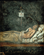 David, Jacques Louis - Louis-Michel Le Peletier, Marquis de Saint-Fargeau (1760-1793) auf seinem Sterbebett