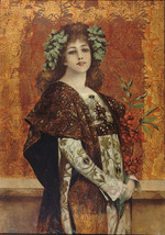 Chartran, Théobald - Porträt von Sarah Bernhardt (1844-1923) als Gismonda