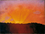 Vallotton, Felix Edouard - Sonnenuntergang, orangefarbener Himmel