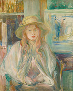 Morisot, Berthe - Mädchen mit Strohhut (Fillette au chapeau de paille) 