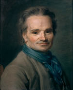 La Tour, Maurice Quentin de - Porträt von Bildhauer Jean-Baptiste Lemoyne (1704-1778)