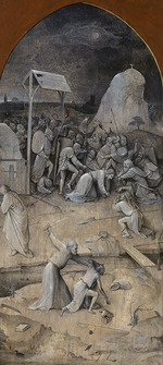 Bosch, Hieronymus - Die Versuchung des heiligen Antonius. Triptychon, Rückseite: Die Gefangennahme Christi