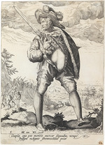 Gheyn, Jacques (Jacob) de - Soldat mit breitem Schwert und Schild
