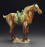 Orientalische angewandte Kunst - Sancai (dreifarbig glasiert) Pferdefigur
