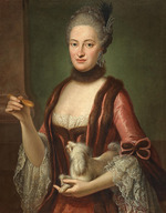 Desmarées, George - Maria Kunigunde von Sachsen (1740-1826), Fürstäbtissin von Essen und Thorn, mit einem Schoßhund