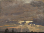 Dahl, Johan Christian Clausen - Wolkenstudie mit Sonnenstrahlen