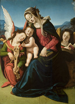 Piero di Cosimo - Madonna und Kind mit zwei Engeln