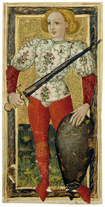Apollonio di Giovanni di Tommaso - Der Bube der Schwerter. Tarot Karls VI.