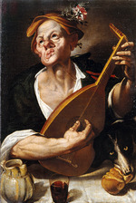 Passerotti (Passarotti), Bartolomeo - Bauer, die Laute spielend