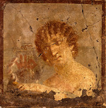 Klassische Antike Kunst - Junge Frau, die Saiten einer Leier zupfend