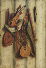 Gijsbrechts, Franciscus - Trompe l'oeil mit Musikinstrumenten