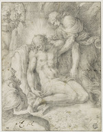 Clovio, Giulio - Der Leichnam Christi, von Johannes dem Evangelisten und den heiligen Frauen betrauert