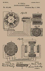 Historisches Objekt - Teslas Patent für einen elektromagnetischen Motor
