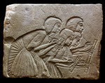 Altägyptische Kunst - Relief von vier Schreiber aus dem Grab von Haremhab, Sakkara