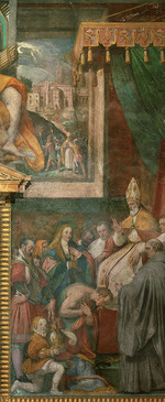 Zuccari, Taddeo - Heinrich IV. vor dem Papst Gregor VII. auf der Burg Canossa