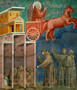 Giotto di Bondone - Die Vision vom Feuerwagen (Freskenzyklus der Franziskuslegende)